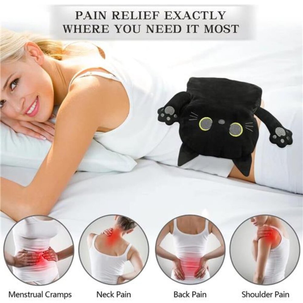 KITTY CAT Black Kitten Microwave Heating pad NWT Brand new MEOW Kitty Gift - Picture 4 of 7
